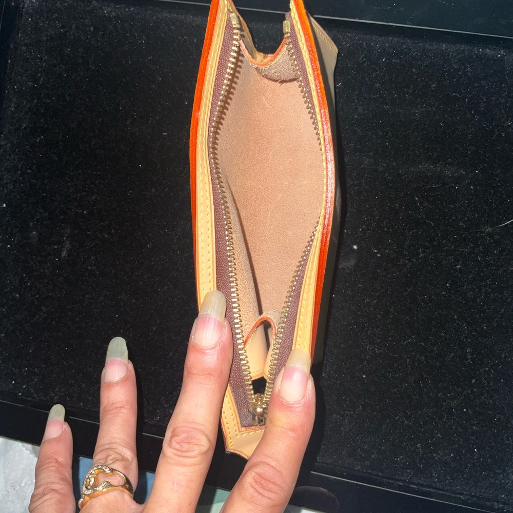 ❌SOLD❤️Louis Vuitton Vachetta Ambre Sac Pochette Clutch Wristlet - Picture 5 of 13
